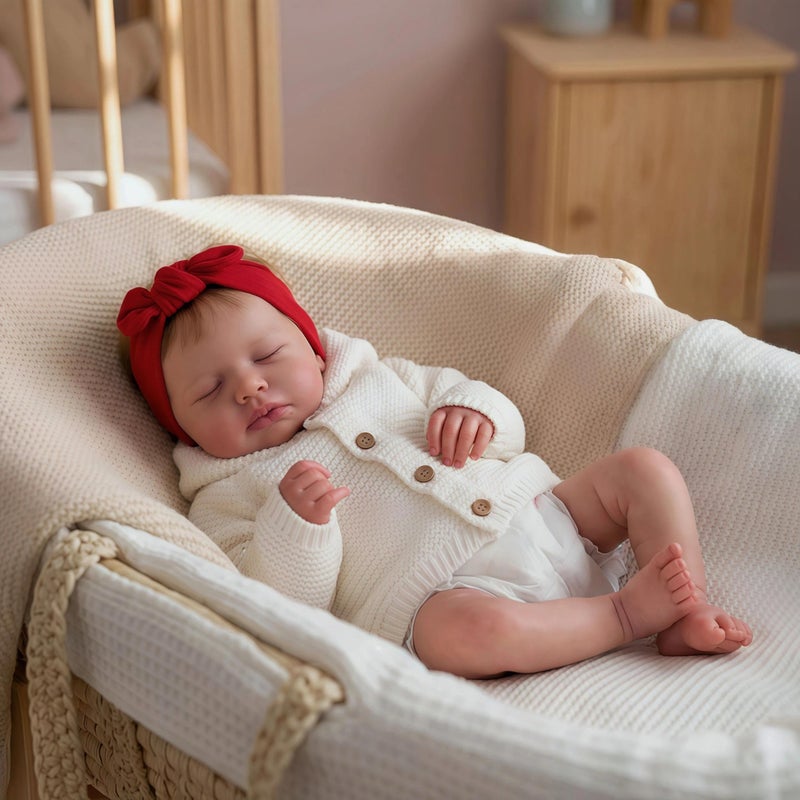 Zero Pam Lifelike Reborn Baby Dolls Silicone Full Body,20 in Realistic Baby Doll, Sleeping Babys Dolls Rooted Hair,Real Life Babys, Newborn Babies Doll That Look Real,Reborn Toddler with Accessories - Image 3