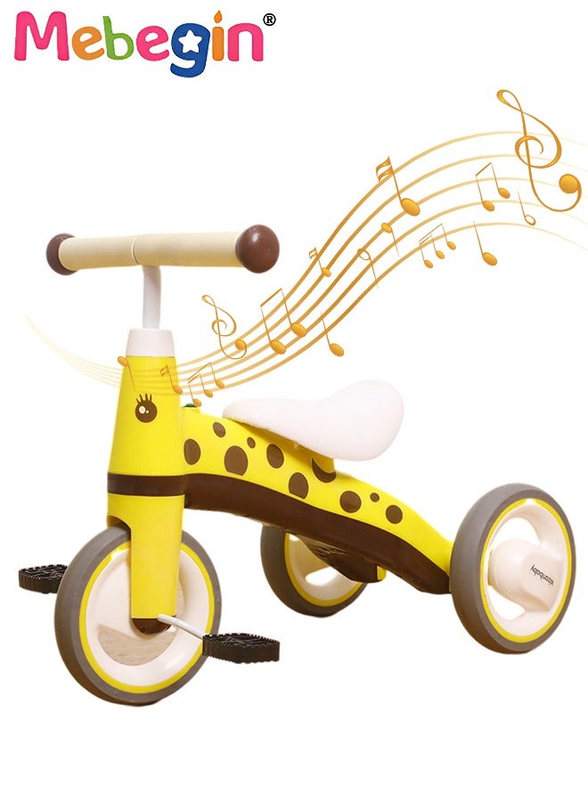 MEBEGIN 3-Wheel Balance Bike, Ride-On Tricycle with Music Button, Toddler Safe Trikes with Anti-slip Pedals and Comfortable Seat, Cartoon Training Bicycle, Easy Assembly, Ideal Gift for Kids - Image 2