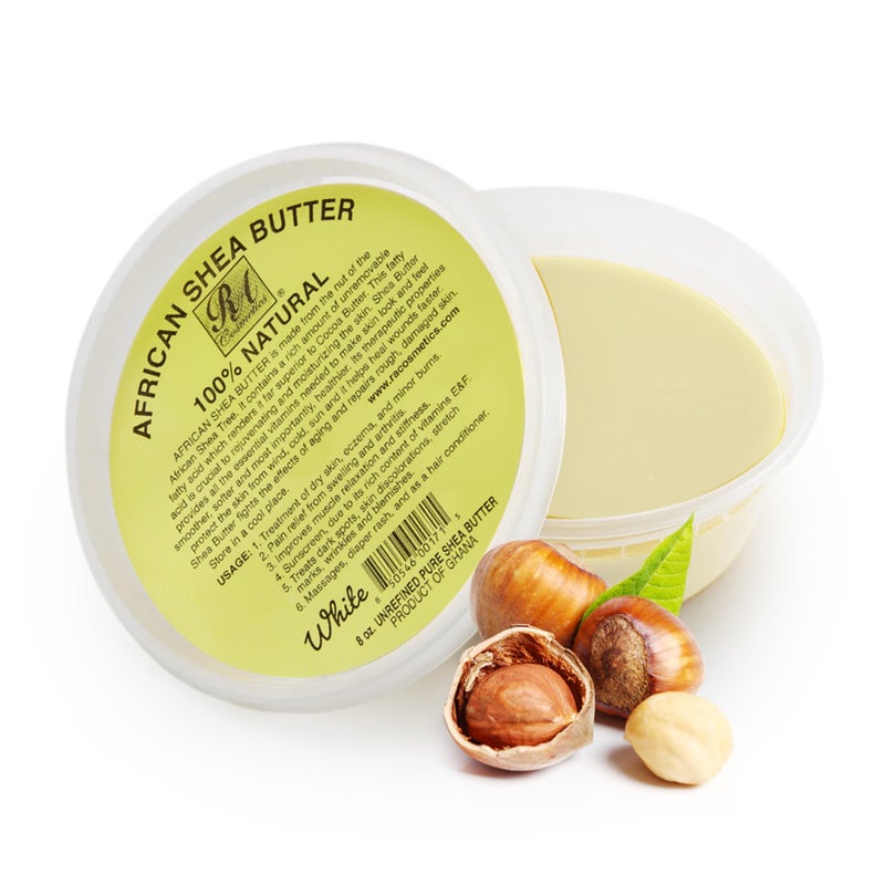 RA COSMETICS 100% Pure Shea Butter, Ivory - 8oz | 100% Pure and Natural Body Butter for Radiant Skin | Ultra-rich Moisturizer for Dry Skin, Stretch Marks, Wrinkles and Blemishes - Sourced from Ghana - Image 1