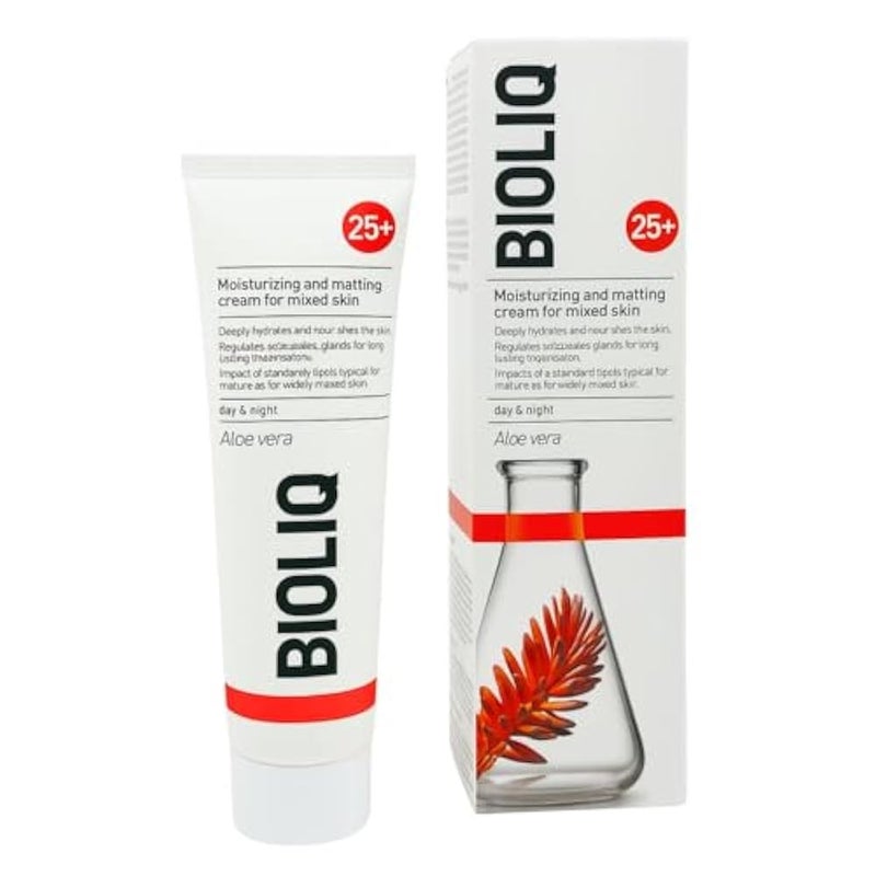 BIOLIQ 25+ Moisturizing and Mattifying Cream For Mixed Skin 50ml - Face Moisturizer and Primer for Smooth Make Up Look Suitable for Oily & Sensetive Skin - Image 1