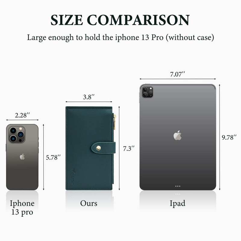 Travelambo Leather Wallets for Women Slim RFID Blocking Bifold Credit Card Holder Wallet - Image 3