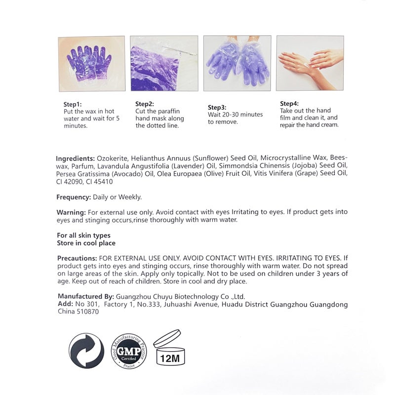 KmaxShip 10-Minute Paraffin Hand Treatment, Home Hand Wax Spa Treatment Gloves, Lavender, One-Pair - Image 2