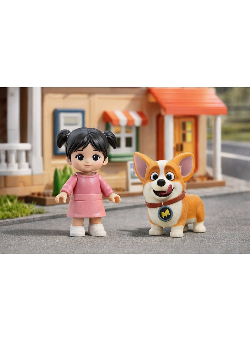 FEELO Genius Architect Warm Light Villa Building Set - 246 Pieces Creative House Model with Doll & MOCO Dog, Light-Up Construction Toy for Kids Ages 3+ - Image 5