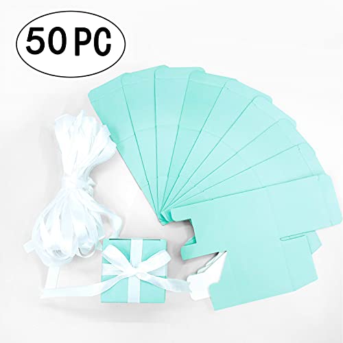 AKIO CRAFT Turquoise Small Cube Candy Boxes Bulk Teal Blue Wedding Party Favors Gift Boxes Baby Bridal Shower Thank You Treat Candy Boxes Supplies, 2x2x2 inch, 50pc - Image 4