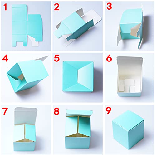 AKIO CRAFT Turquoise Small Cube Candy Boxes Bulk Teal Blue Wedding Party Favors Gift Boxes Baby Bridal Shower Thank You Treat Candy Boxes Supplies, 2x2x2 inch, 50pc - Image 5