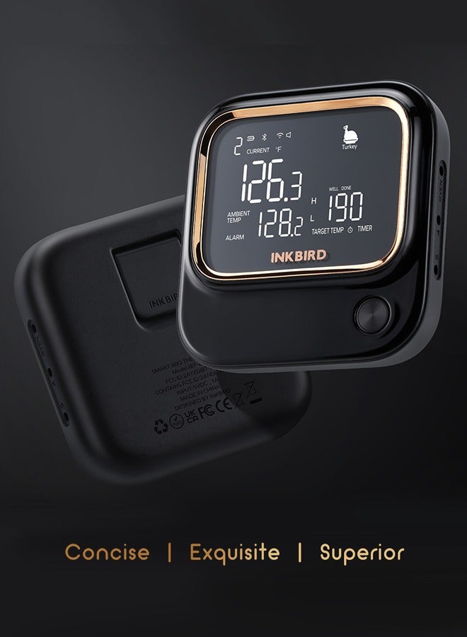 INKBIRD Bluetooth WiFi Food Thermometer BBQ 5G Wi-Fi Meat Thermometer IBT-26S with 6 Food-grade Probes APP Control USDA Meat Presets Temperature Alarm and Timer Backlit LCD with Adjustable Brightness - Image 2