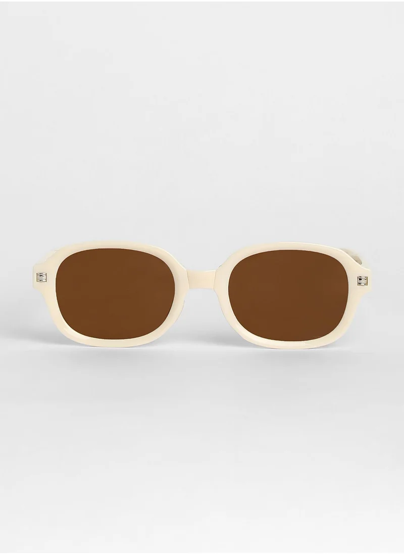 Haute Sauce Foldable Rectangular Sunglasses - White
