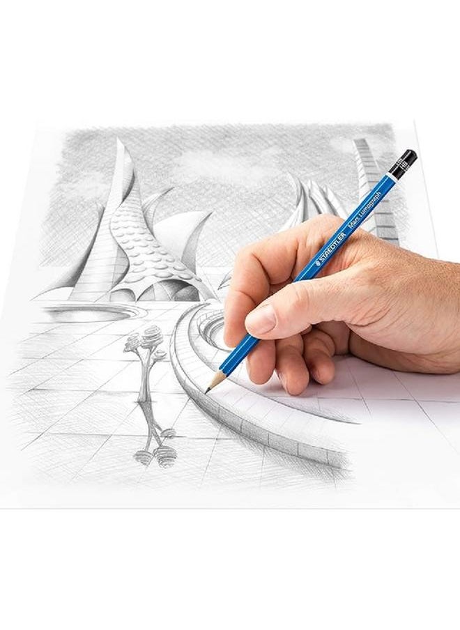 STAEDTLER - 12-Piece Mars Lumograph Black Pencil Set Assorted Color ST-100-G12. - Image 1