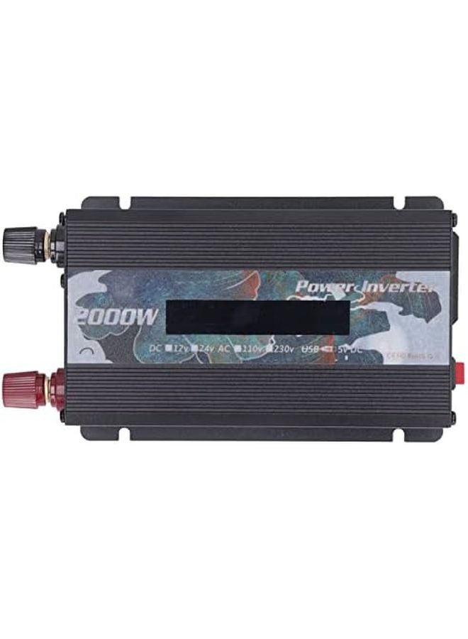 Pssopp 2000W Solar Car Inverter DC24V Black Aluminum Alloy Modified Sine Wave DC to AC 110V - Image 2