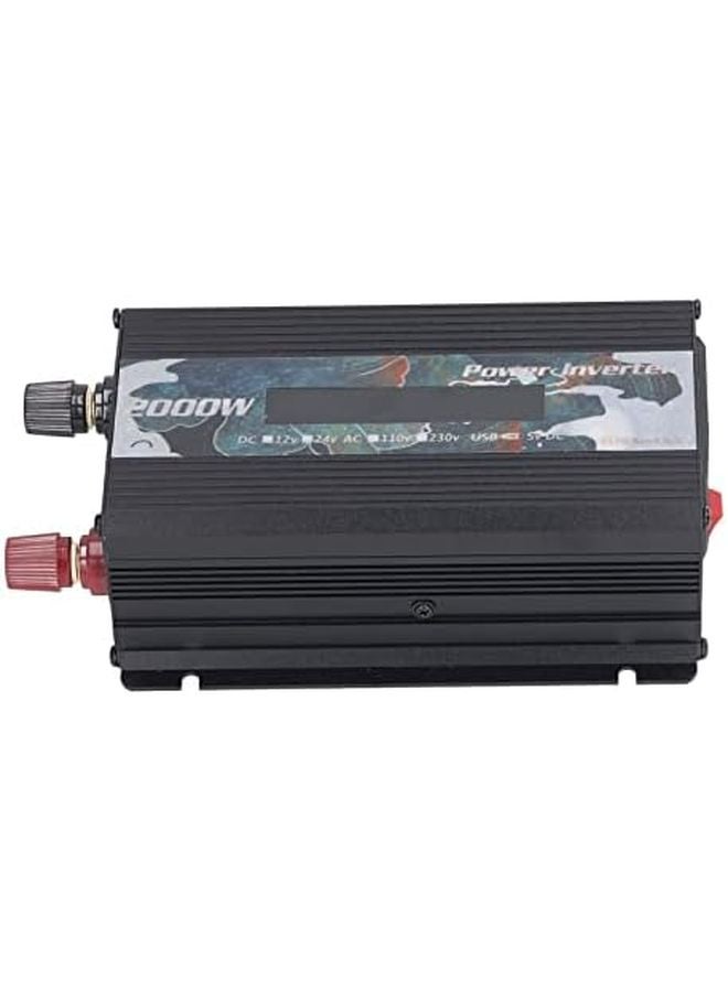 Pssopp 2000W Solar Car Inverter DC24V Black Aluminum Alloy Modified Sine Wave DC to AC 110V - Image 4