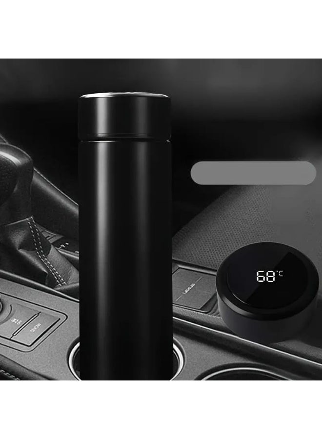 توشيونيكس زجاجة ماء حرارية معزولة بالفراغ، سعة 500 مل، مع شاشة عرض درجة الحرارة LED، مصنوعة من الفولاذ المقاوم للصدأ، مثالية للمشروبات الساخنة والباردة - Image 3