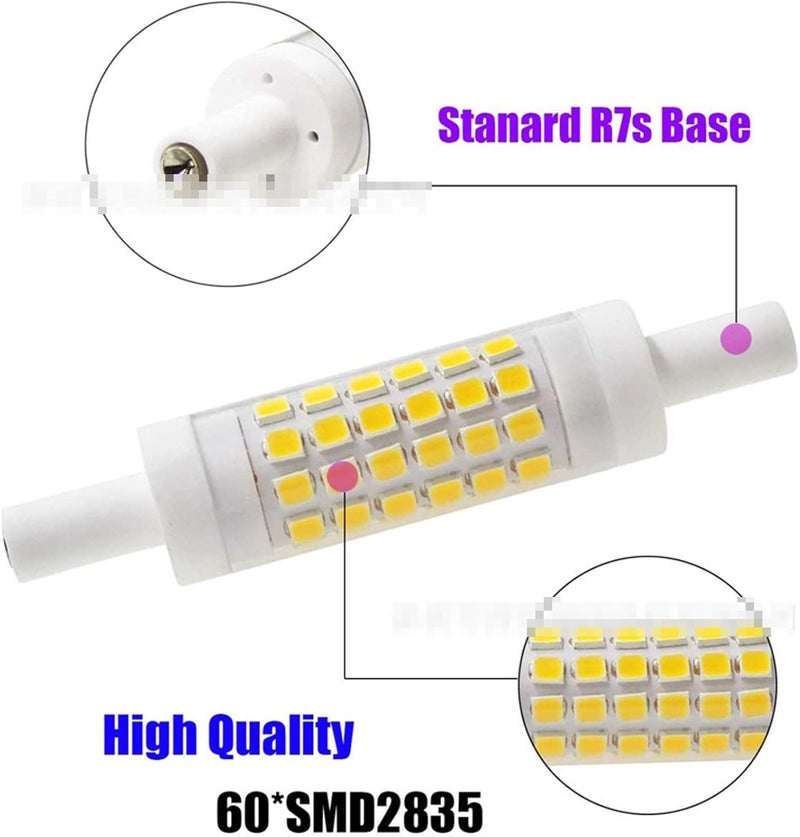 2PCS Ceramic R7S LED Dimming 220V 60 2835 5W Horizontal Lamp(Warm light) - Image 4