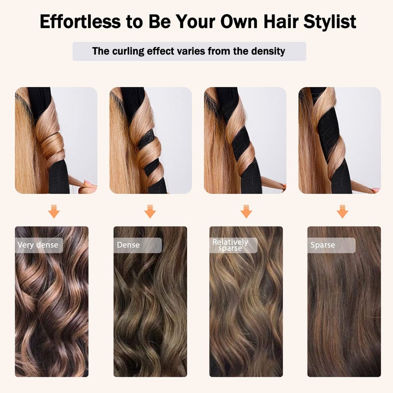 CORATED Heatless Curling Rod Headband, No Heat Silk Ribbon Rollers for Overnight Sleeping Curls, Styling Kit with Hair Clips and Scrunchie - Image 5
