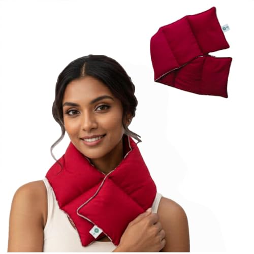 Aksobha Cervical Heating Pad for Neck Pain Relief | Natural Herbal Microwaveable Heat Pack for Cervical Therapy | Reusable Cotton Heating Pad for Muscle Relaxation & Stiffness Relief | Maroon - Image 1