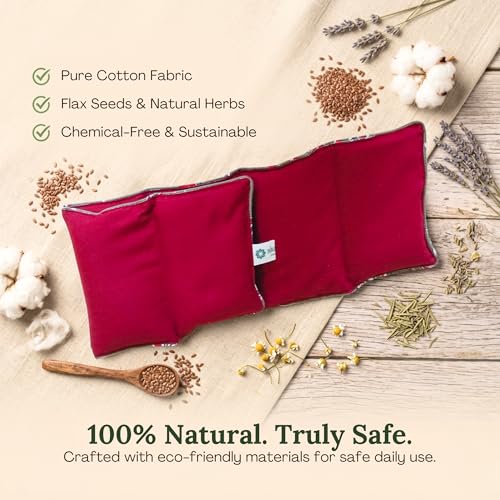 Aksobha Cervical Heating Pad for Neck Pain Relief | Natural Herbal Microwaveable Heat Pack for Cervical Therapy | Reusable Cotton Heating Pad for Muscle Relaxation & Stiffness Relief | Maroon - Image 5