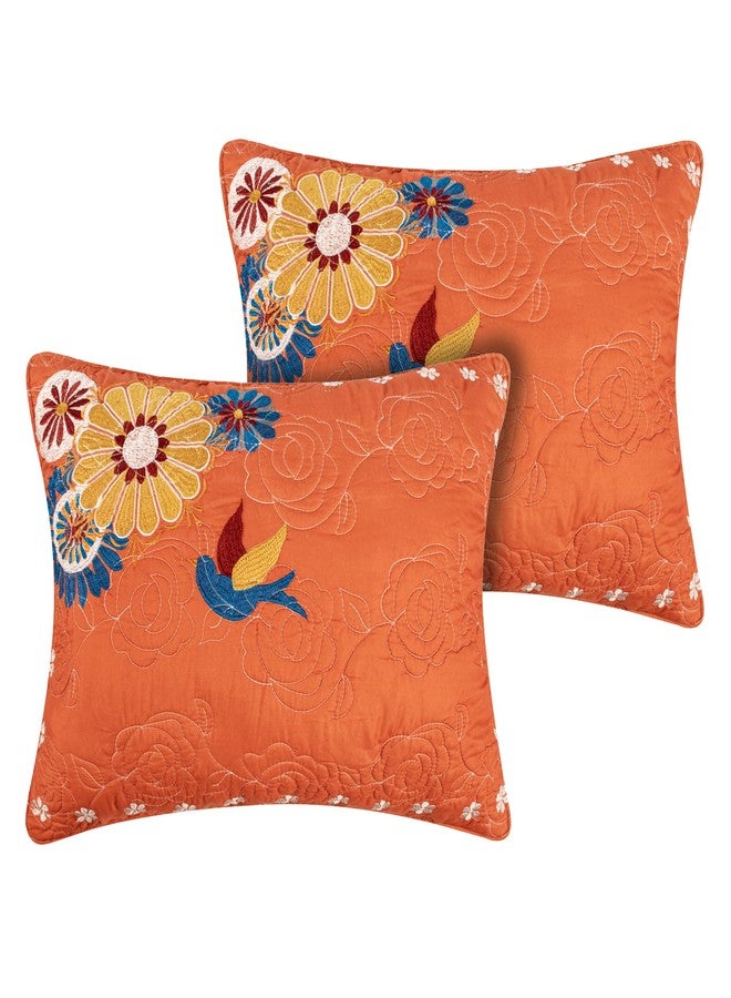 Greenland Home Fashions غطاء وسادة توبانجا من بيرفوت بانجالو، مقاس كينج، برتقالي - Image 2