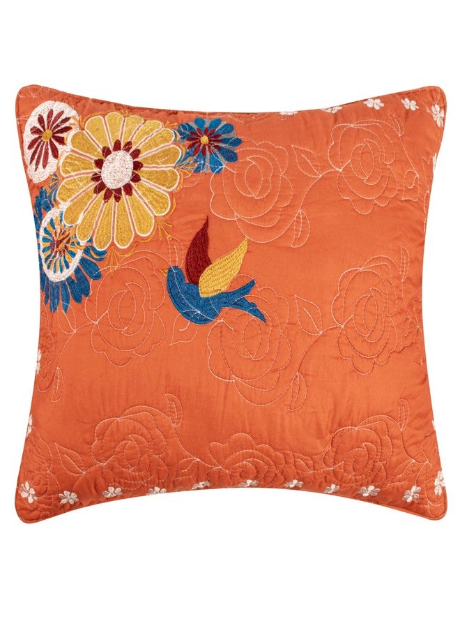Greenland Home Fashions غطاء وسادة توبانجا من بيرفوت بانجالو، مقاس كينج، برتقالي - Image 1