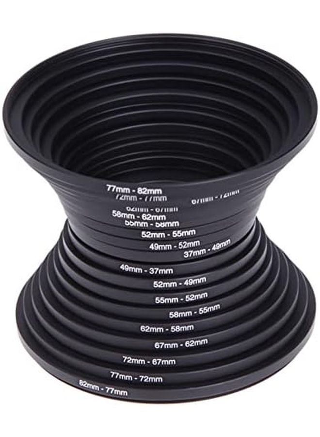 18 قطعة من مجموعة حلقات توصيل مرشح عدسة الكاميرا المعدنية، حلقات تصعيد وتصغير للتصوير الفوتوغرافي - Image 1