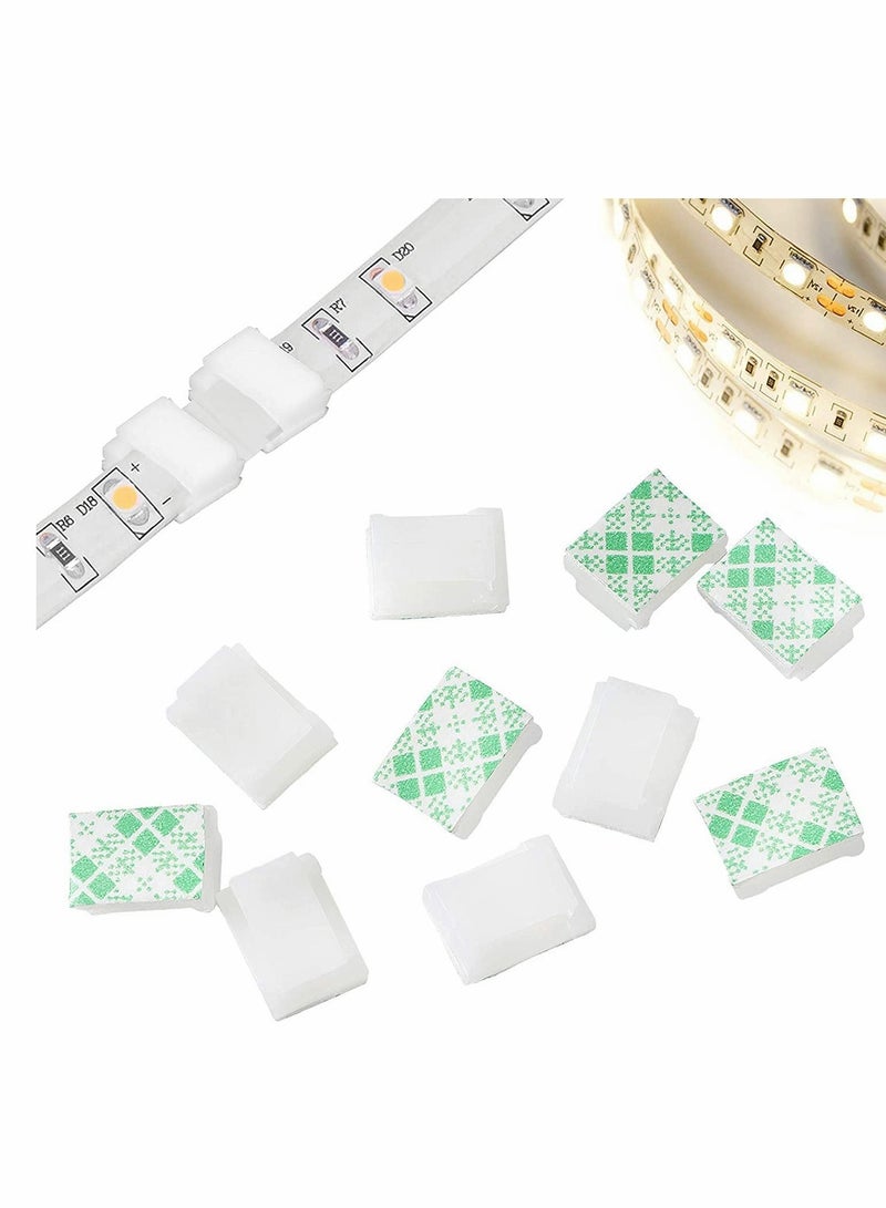 Y&D 100 PCS Light Strip Mounting Clips White Self Adhesive Led Fasteners Holder Cable Clamp Organizer for 8mm (8mm)  - Image 5