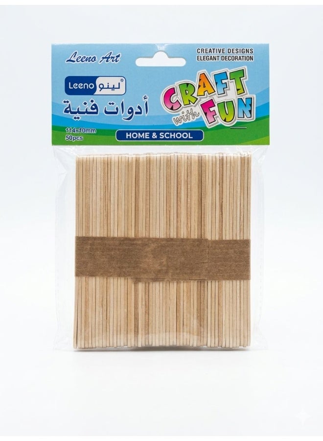 Craft Wood Stick 114*10 Mm - 50 Pcs