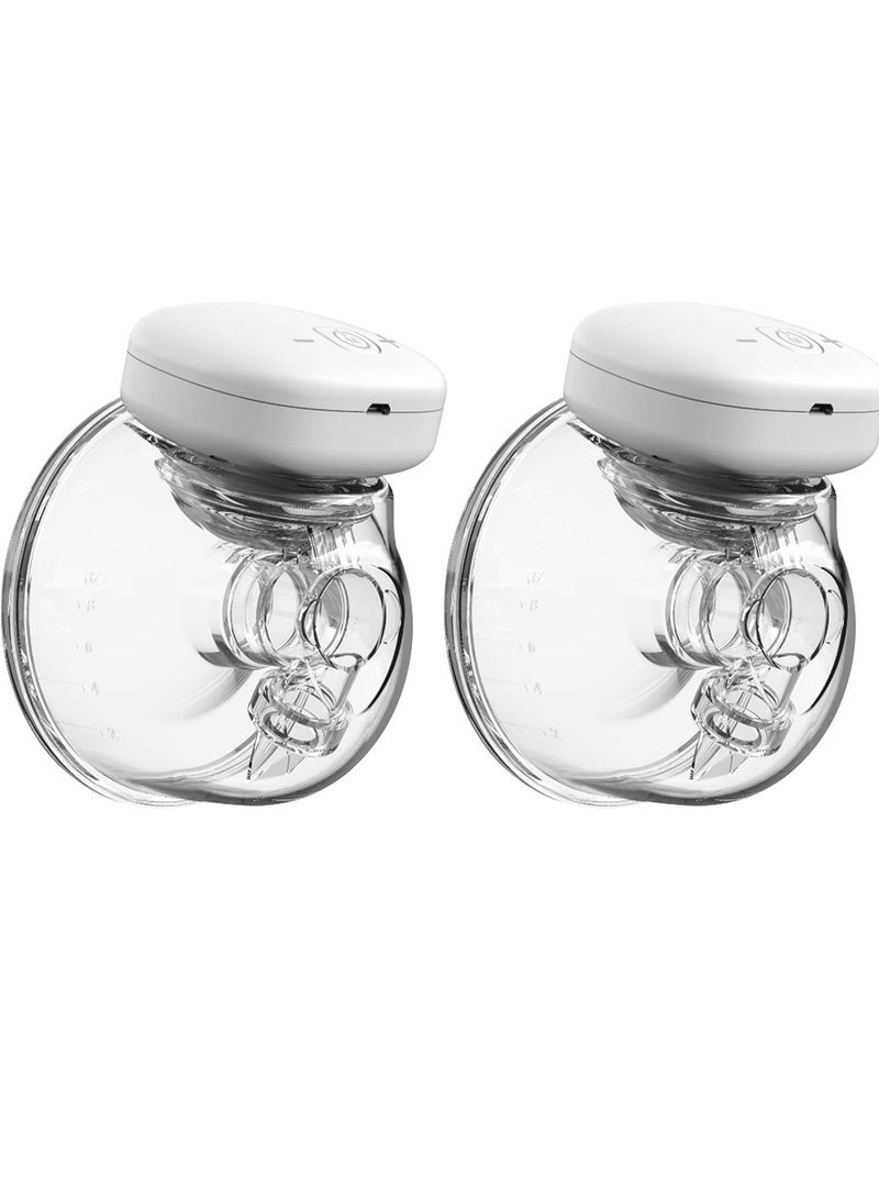 يوها YOUHA مجموعتان من المضخات التي يمكن ارتداؤها بدون استخدام اليدين، كوب كهربائي فردي محمول يمكن ارتداؤه 8 أونصة/240 مل، خالي من مادة BPA، 3 أوضاع، 9 مستويات شفط، جامع حليب للتغذية المريحة - Image 1