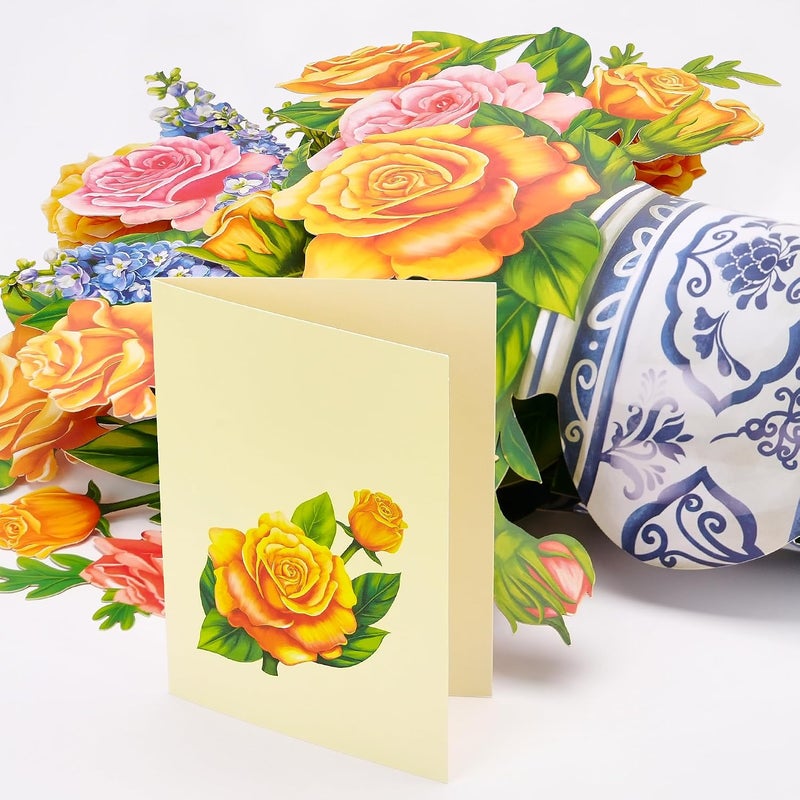 Airpark Pop Up Card, Paper Flowers Bouquet Greeting Cards, Birthday Card for Women Mom Wife, 3D Popup Greeting Cards for Birthday, Anniversary, Mother's Day - Image 5