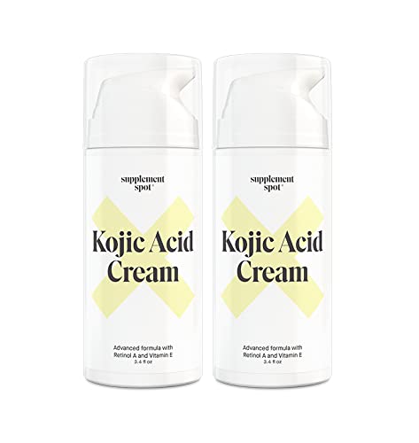 Supplement Spot Kojic Acid Face Cream for Dark Spots Retinol A Vitamin E Dark Spot Treatment for Women AntiAging Even Skin Tone Natural Kojic Acid Cream for Women 34 Oz 2 Pack