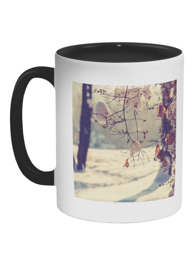 RYN Cotton Tree Printed Coffee Mug Black/White/Beige 325ml
