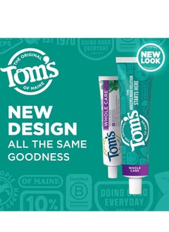 Tom's of Maine Tom's of Maine Whole Care Natural Toothpaste with Fluoride, Peppermint, 4 oz. 3-Pack (Packaging May Vary)  - Image 2