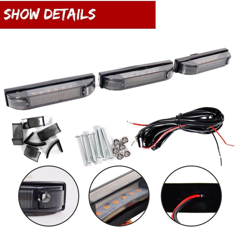 TurningMax Smoked Lens Front/Center Grille LED Lights DRL Lamps for Toyota FJ Cruiser 2007-2014 - Image 4