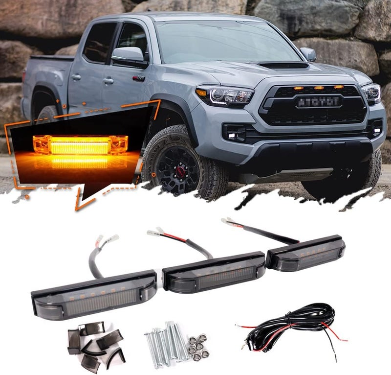 TurningMax Smoked Lens Front/Center Grille LED Lights DRL Lamps for Toyota FJ Cruiser 2007-2014 - Image 1