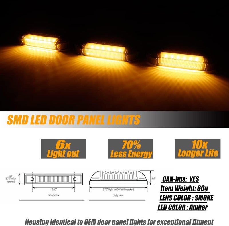 TurningMax Smoked Lens Front/Center Grille LED Lights DRL Lamps for Toyota FJ Cruiser 2007-2014 - Image 3