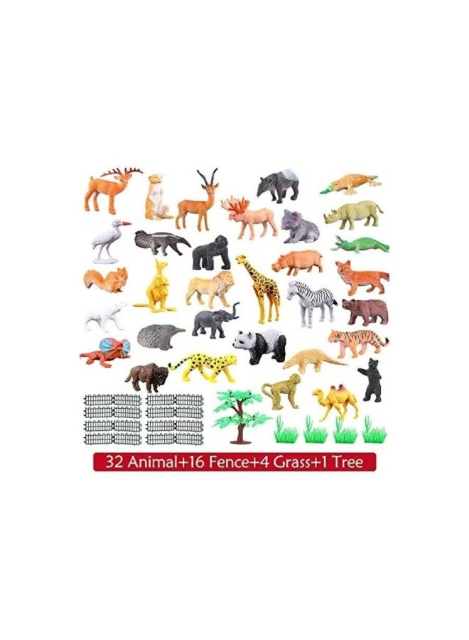 54-Piece Mini Jungle Animals Toys Set 1.9X9.7X4.3inch - Image 3