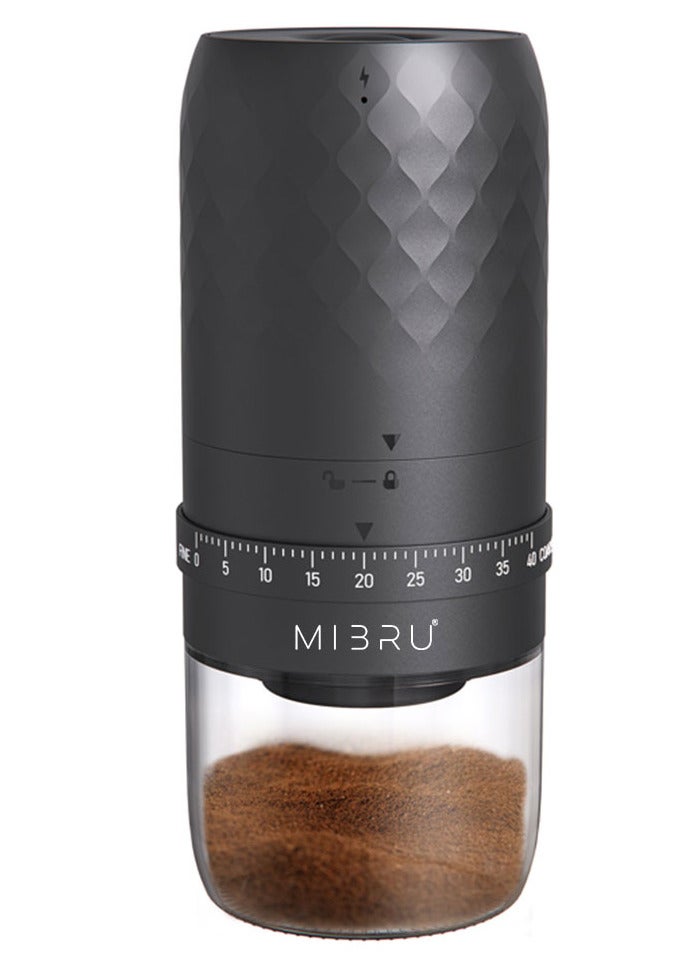 ميبرو مطحنة قهوة كهربائية قابلة لاعادة الشحن تروس من السيراميك الاسود الصلب - Image 1