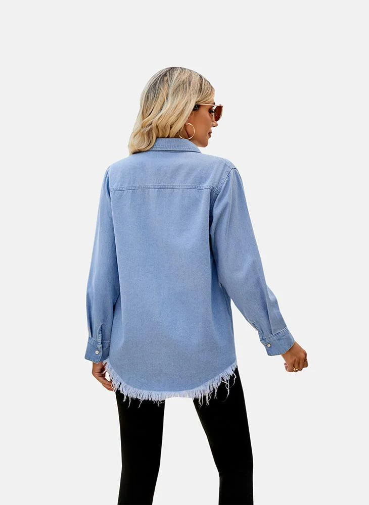 يونيكي Blue Plain Regular Fit Shirt