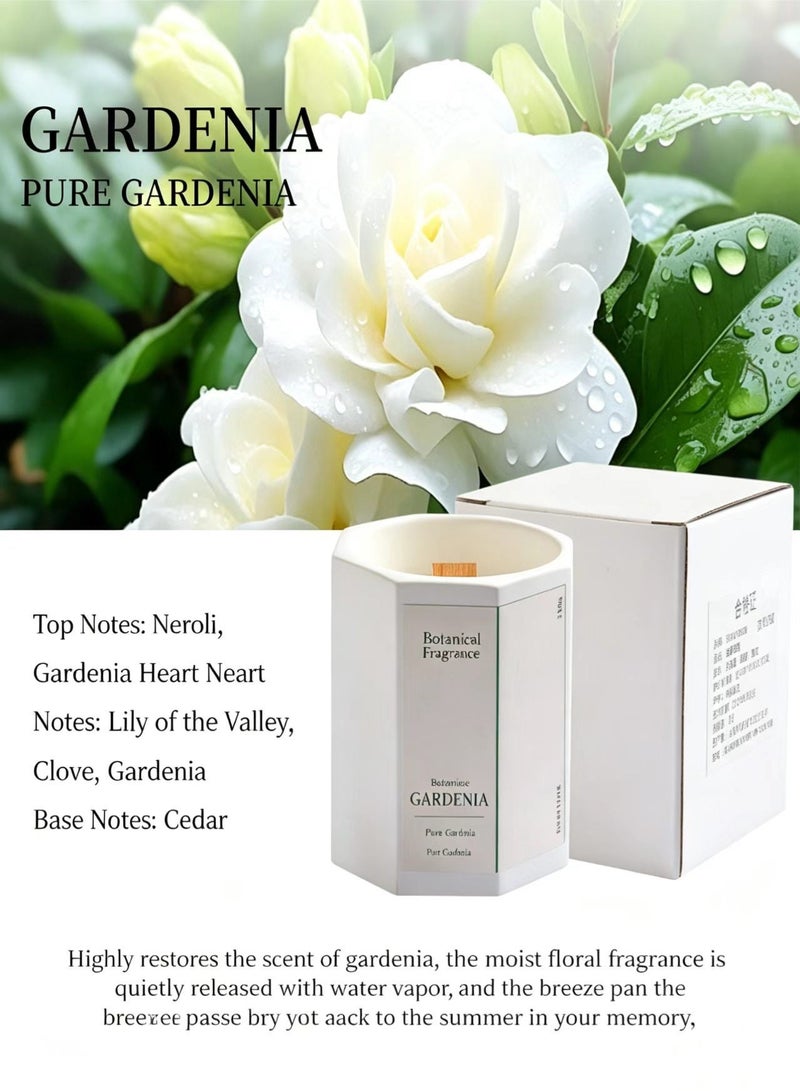 Candle 2 Pack Natural Soy Wax Scented Candles with Wooden Wicks, White Osmanthus & Gardenia Aromatherapy Candle Gift Set, Octagonal Glass Jar Candles for Home Decor, Bedroom, Spa, Relaxation, Gifts for Women & Men - Image 5