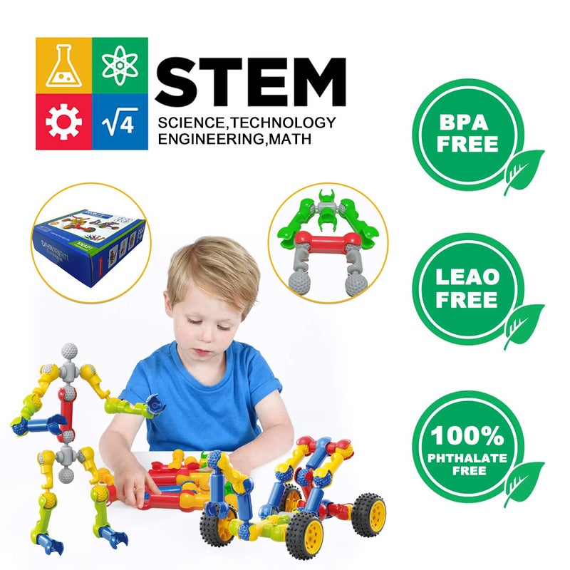 Caferria Kids Building Kit STEM Toys 110 Pcs Educational Construction Engineering Building Blocks DIY Learning Set for Ages 310 Year Old Boys Girls Best Gift for Children Creative Games Fun Play - Image 3