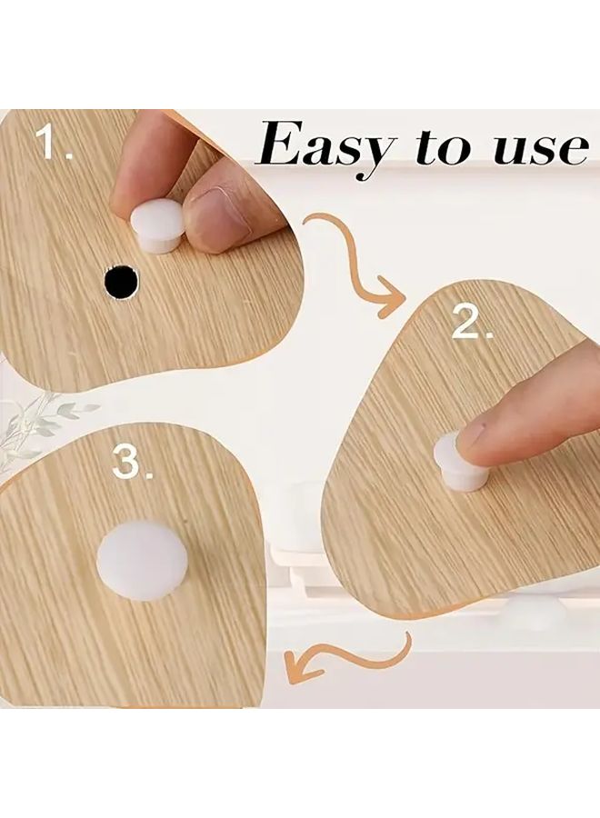 120 Pcs White Plastic Bolt Caps 4 Sizes 5mm 6mm 8mm 10mm Durable Hole Plugs For Nail Holes Screw Holes Cabinets Shelves DIY Projects Screw Hole Accessories Shelf Fasteners Simple Cap Design Versatile Use - Image 3