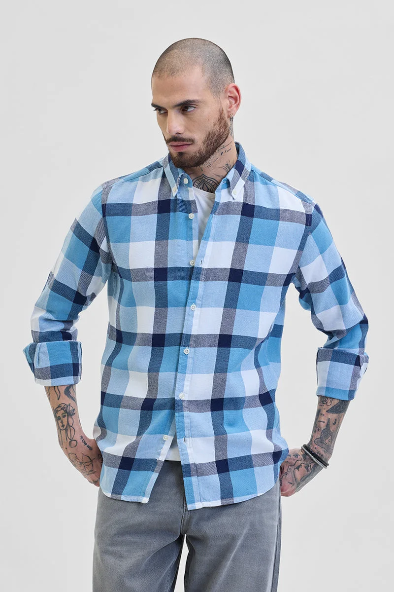 SNITCH Blue Checks Twill Shirt