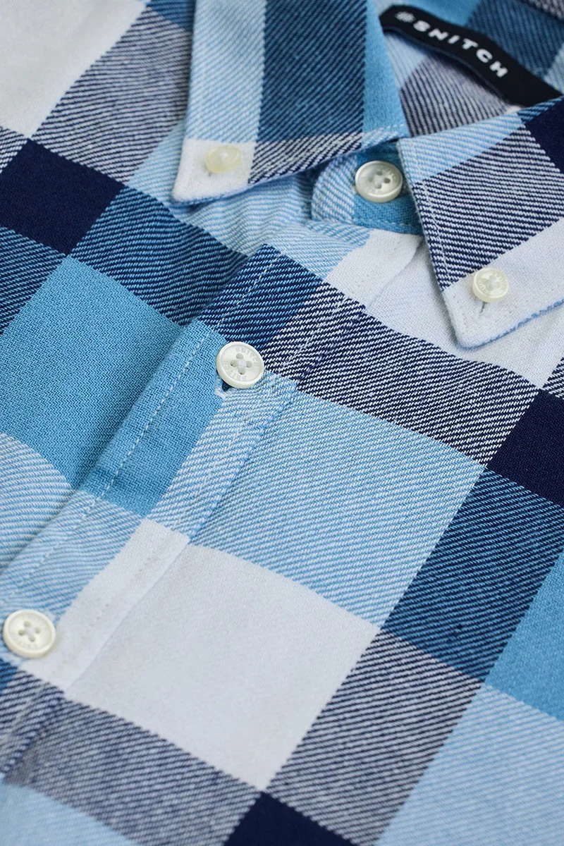 SNITCH Blue Checks Twill Shirt