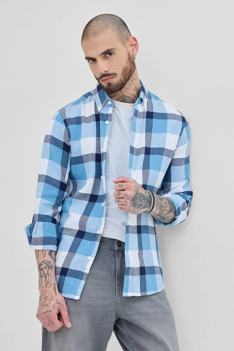 SNITCH Blue Checks Twill Shirt