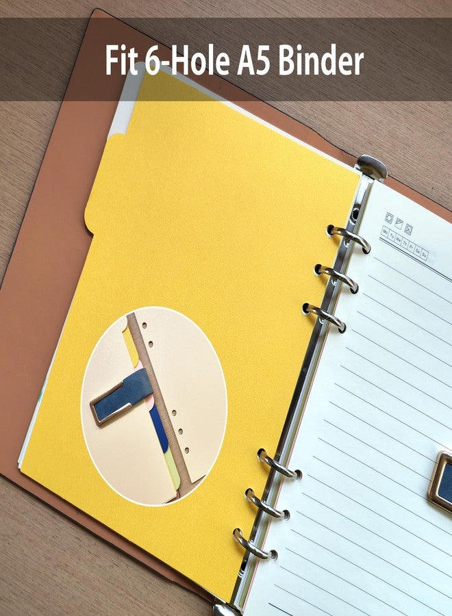 DY.2ten Binder Dividers for 6 Ring Binder, 5-Tab Sturdy Paper Dividers, A5 Index Divider, Multicolor 6 Hole Binder Dividers, Insertable Notebook Planner Tab Dividers for Binders, 2 Sets, 10 Dividers - Image 4