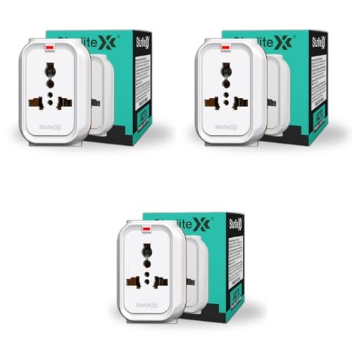 Sturlite Alyx 3 Pin Plug| 2-Pin & 3-Pin Socket| Universal AC Travel Adapter| Strong Polycarbonate Body Socket| Compact Converter Plug for Travel, Home & Office Use - (Pack of 3) - Image 1