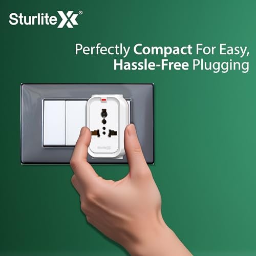 Sturlite Alyx 3 Pin Plug| 2-Pin & 3-Pin Socket| Universal AC Travel Adapter| Strong Polycarbonate Body Socket| Compact Converter Plug for Travel, Home & Office Use - (Pack of 3) - Image 5