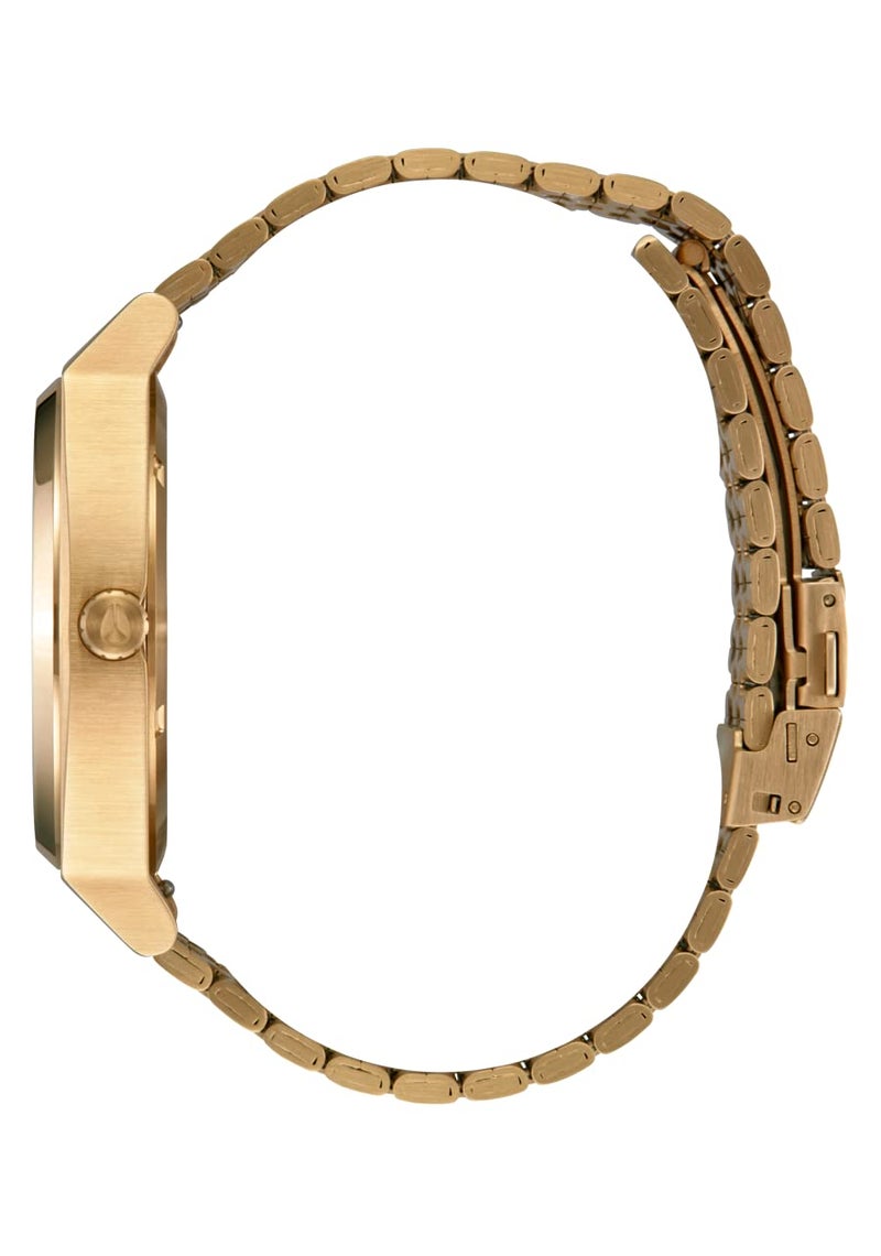 NIXON Time Teller Solar A1369 - All Gold/Black - 100m Water Resistant Men's Analog Solar Powered Fashion Watch (40.5mm Watch Face, 20mm 5 Link Stainless Steel Band) - Image 3