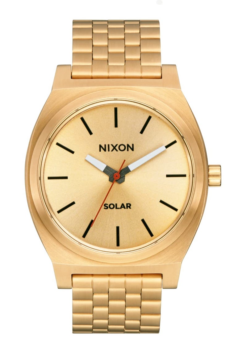 NIXON Time Teller Solar A1369 - All Gold/Black - 100m Water Resistant Men's Analog Solar Powered Fashion Watch (40.5mm Watch Face, 20mm 5 Link Stainless Steel Band) - Image 2