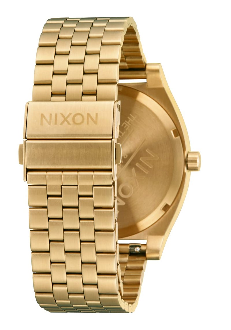 NIXON Time Teller Solar A1369 - All Gold/Black - 100m Water Resistant Men's Analog Solar Powered Fashion Watch (40.5mm Watch Face, 20mm 5 Link Stainless Steel Band) - Image 4