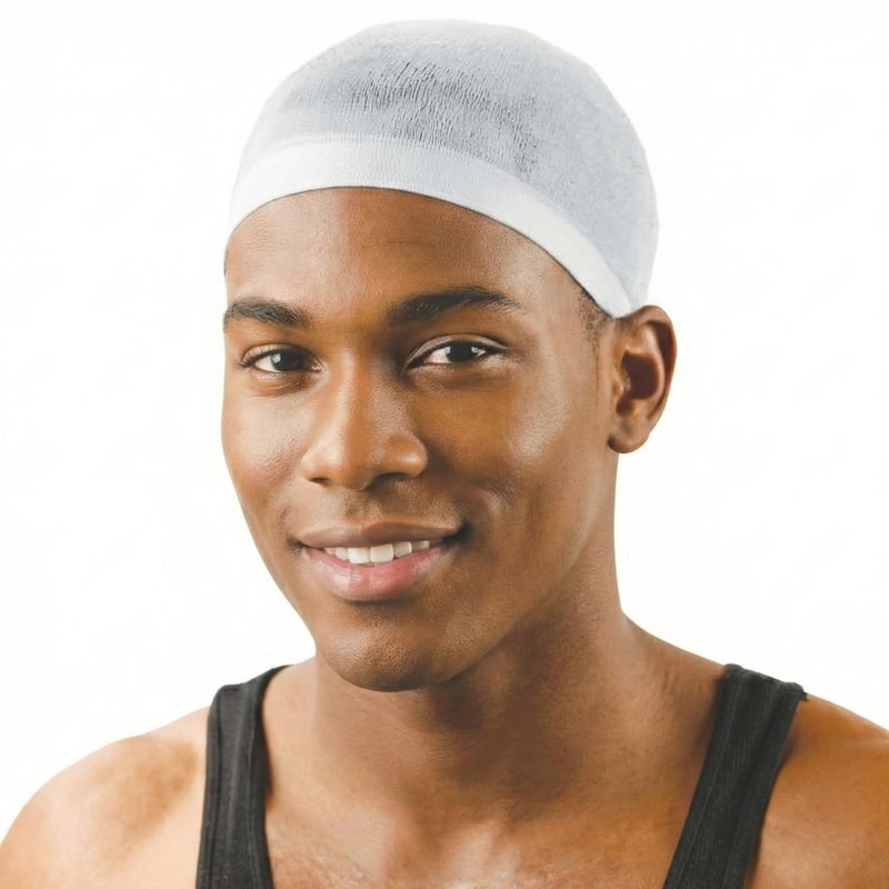 Titan UltraStretch Stocking Wave Cap for Men 2Pack White Nylon Cap for Waves Breathable Comfort Fit Secure Hold for Daily Grooming Styling - Image 3