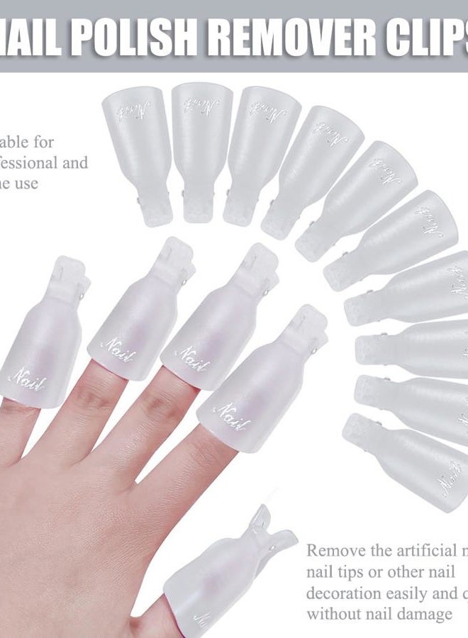 AKOAK 10 Pcs Plastic Nail Soaker Remover Cap Clip UV Gel Nail Polish Removal Tool, Reusable (White) - Image 2
