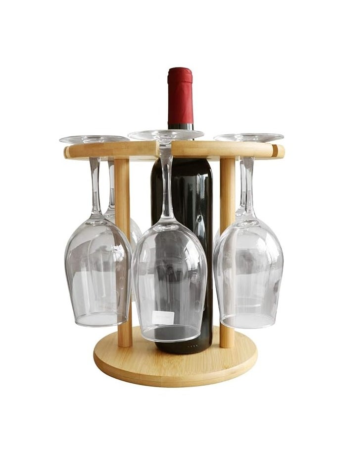 Homesmiths Honey Bee All-in-One Wine Glass Drying Rack & Bottle Holder, Keep Your Glasses Sparkling With Space-Saving Convenience  - Image 1